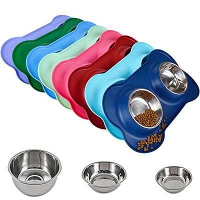 Small Dog Food Bowls.Stainless Steel No Spill Dog Food Water Bowls.The  Puppy Feeder Food Bowl.Dog Dish.No Spill,Non-Slip Metal Pet Water Bowl,Dog