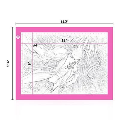  Light Pad Drawing A4 Tracing Light Table NXENTC LED Copy Board  Ultra-Thin Display Pad Brightness Adjustable Stencil Artist Art Tracing  Tatto Table Pink