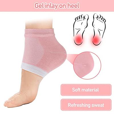 Moisturizing Socks, Moisturizing/Gel Heel Socks for Dry Cracked Heels,  Ventilate Gel Spa Socks to Heal and Treat Dry, Open Toe Socks, Gel Lining