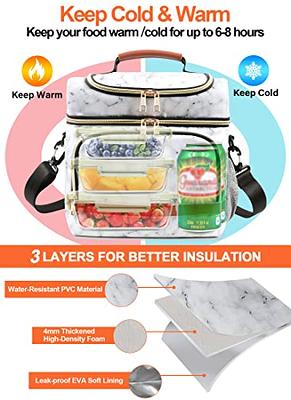 Yitote Cute Lunch Bags for Women with 4 Icepacks,Lunch Bag Women Insulated  with Bottle Holder,Lunch Box for Women Lunch Bag with Adjustable Shoulder