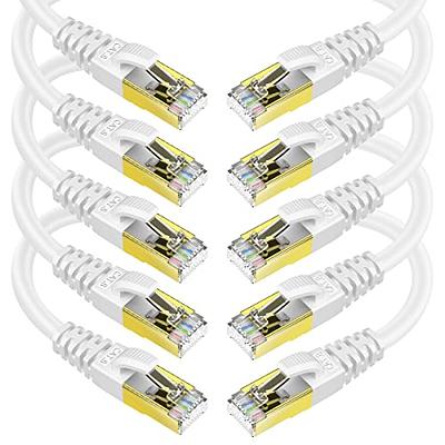 Cat 6 Ethernet Cable 100 ft White Long Internet Network Cable High Speed  Flat LAN Cable RJ45 Cord for Gaming Switch Modem Router Coupler 