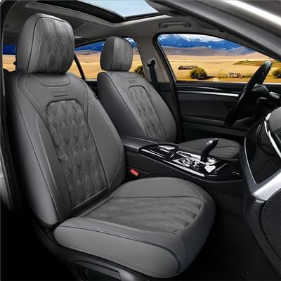 Coverado Front Seat Cover, Waterproof Seat Covers, Leather Car Seat  Cushion, 2PCS Universal Seat Covers for Cars, Car Seats Protector, Black  Car Seat