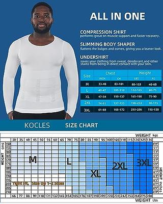 KOCLES Gynecomastia Compression Shirts for Men Long Sleeve, Seamless Slimming  Body Shaper Undershirt, Moobs Tummy Control Shapewear, Belly Stomach  Girdles, Workout T-Shirts Tops (White, X-Large) - Yahoo Shopping