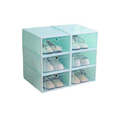  GTMOON Large Shoe Storage Boxes, 6 Pack Shoe Boxes Clear  Plastic Stackable, Shoe Organizer Box for Closet, Stackable Sneaker  Containers Case Bins with Lids, Clear : Home & Kitchen