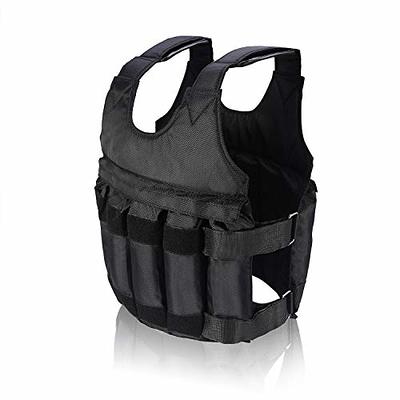 Adjustable Weighted Vest Weight Jacket Oxford Exercise Weight Loading Cloth  Strength Training 110lb Max.