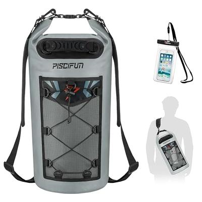Piscifun Dry Bag, Waterproof Floating Backpack with Waterproof Phone Case  for Kayking, Boating, Kayaking, Surfing, Rafting and Fishing, Grey 30L -  Yahoo Shopping