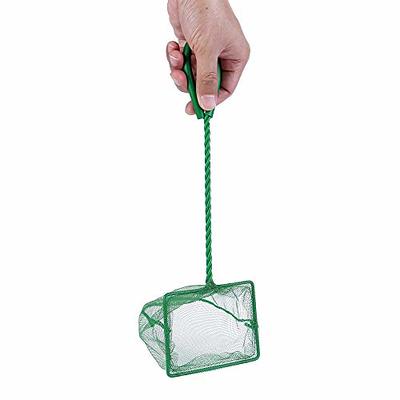 Lpraer 6 Inch Aquarium Fish Net Green Fine Mesh Nylon Net Collection with  11 Long Handle Square Quick Catch Fish Net for Fish Tank - Yahoo Shopping