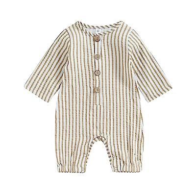 little Planet By Carter's Baby Striped Jumpsuit - Rose Pink