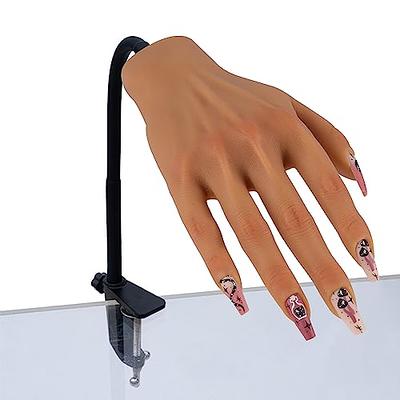 Xmasir Realistic Acrylic Nail Practice Training Hands Silicone with Clamp -  Flexible Bendable Mannequin Hands for Nails Practice Fake Hand Nail Display  Tool(Left Hand) : Amazon.in: Beauty
