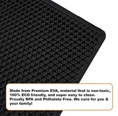 Cat Litter Mat Black Trapping for Litter Box, XL Jumbo 30 x 24 in, Urine &  Waterproof, Honeycomb Double Layer Anti Tracking Kitty Mats, No Phthalate