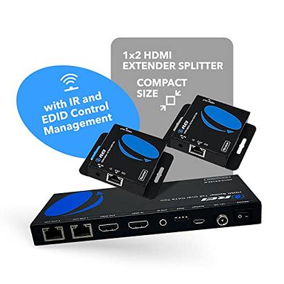 OREI HDMI Splitter 1 in 2 Out - 1x2 HDMI Display Duplicate/Mirror - Powered  Splitter Full HD 1080P, 4K @ 30Hz (One Input To Two Outputs) - USB Cable