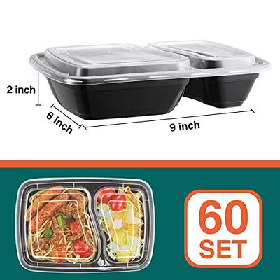 Comfy Package Bento Box Meal Prep Containers with Lid 3 Compartment, 32 Oz,  50-Pack 