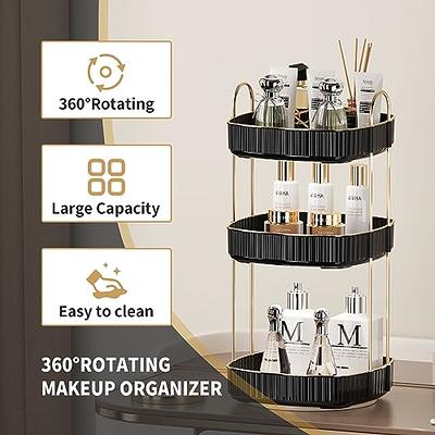 3-Tier Amber & Clear & Beige Acrylic Bathroom Storage Rack Makeup