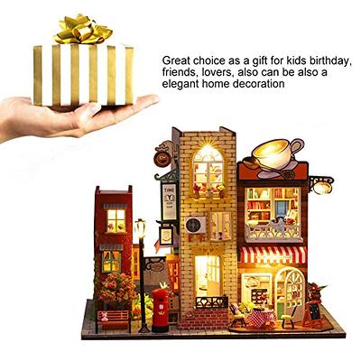 WYD Miniature Dollhouse Wooden Furniture Kit 3D Book House Model