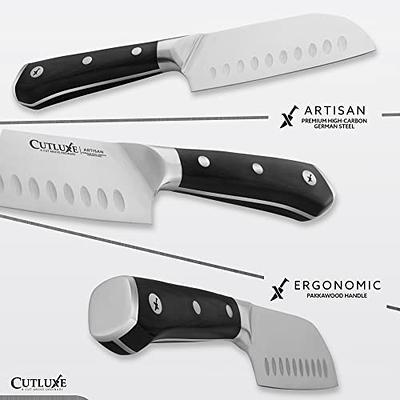 Cutluxe Santoku Knife – 5 Multipurpose Kitchen Knife for Cutting Slicing &  Chopping – Forged High Carbon German Steel – Full Tang & Razor Sharp –  Ergonomic Handle Design – Artisan Series - Yahoo Shopping