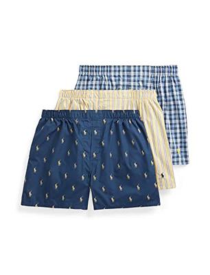 POLO RALPH LAUREN Men's Classic Fit Woven Cotton Boxers, Rustic Navy/Campus  Yellow, Summer Stripe/Cruise Navy, Sag Harbor Plaid/Polo Yellow, Large -  Yahoo Shopping