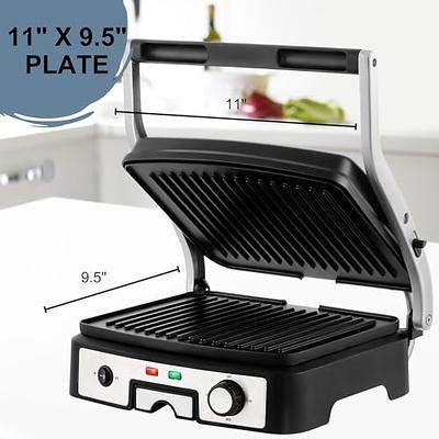 Chefman Panini Press Grill and Gourmet Sandwich Maker Non-Stick Coated  Plates, Opens 180 Degrees to Fit Any Type or Size of Food, Stainless Steel