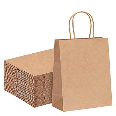 RACETOP Small Brown Kraft Paper Bags with Handles Bulk, 5.9x3.2