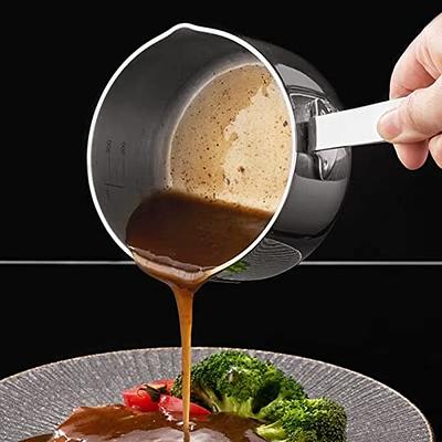 Lomoker Butter Warmer Pot, Small Sauce Pan, Heavy Duty Stainless Steel Cooking  Pot for Milk, Coffee, and Melting Chocolate, 14 Oz - Yahoo Shopping