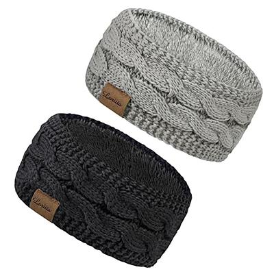 Buy Brook + Bay Women's Cable Knit Furry Fleece Winter Ear Muffs  Warmers/Covers for Cold Weather (Black) at