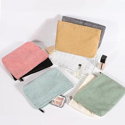  Corduroy Large Makeup Bags with Small Checkered Makeup Bag  Cosmetic Bags for Women Aesthetic Stuff Travel Pouch Case Bags Purse  Essentials