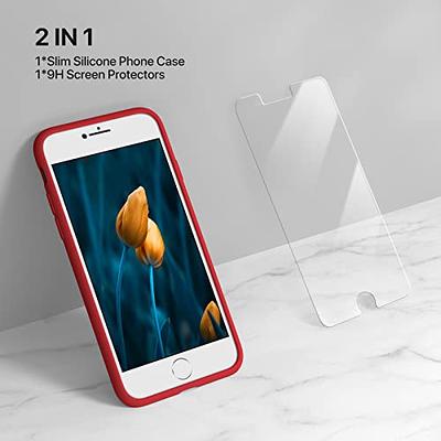 Compatible with iPhone 13 Mini Case Light Blue Silicone with Screen  Protector [6ft Drop Tested] Slim Protective Phone Cover w/Microfiber Lining  for