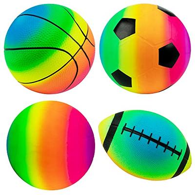 Set of 4 Sports Balls for Kids (Soccer Ball, Basketball, Football