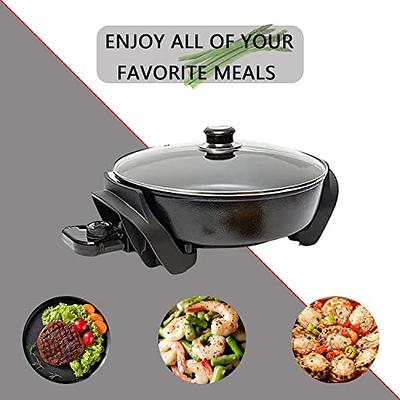 Nonstick Extra Deep Electric Skillet - With Lid With Steam Vent (12 Inch) 