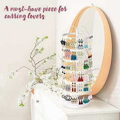  iDavosic.ly 6 Tier Metal Rotating Earring Holder Organizer, 264  Holes Earring Storage Display Tower Rack, Adjustable Earring Tree Organizer  for Women Girl (Black) : Clothing, Shoes & Jewelry