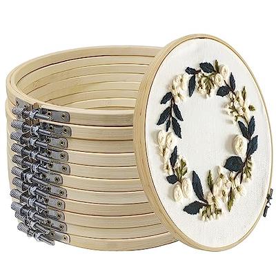 Pllieay 12 Pieces 4 Inch Embroidery Hoops Bamboo Circle Cross