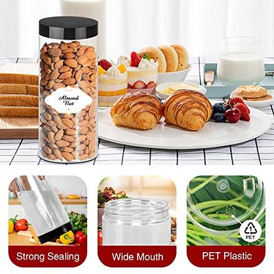 PeacePeo Plastic Jars with Lids 16OZ, Plastic Jars 24Pcs Slime