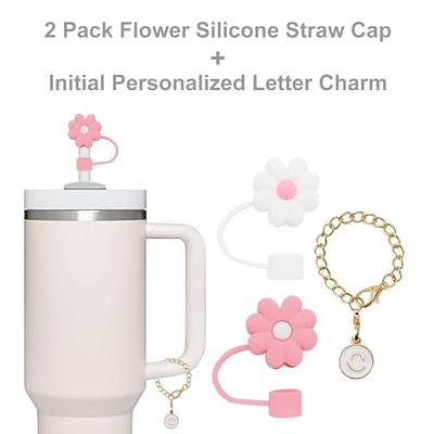 Stanley Straw Charms Topper Drink Straw Cover for Stanley Cup Initial Charm  Straw Cap Tip Reusable Straw Cover Jewelry Simple Straw Topper 