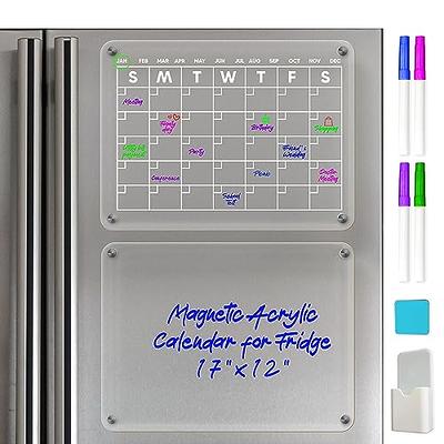 Acrylic Magnetic Dry Erase Calendar Board Monthly Calendar for Fridge Clear  Set of 2 for Refrigerator Reusable Planner Includes 6 Dry Erase Markers  with 6 Colors(16x12Inches) - Yahoo Shopping