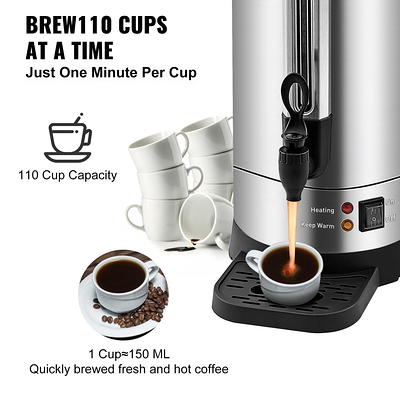 SYBO 12-Cup Commercial Drip Coffee Maker, Pour Over Coffee Maker Brewer  with 2 Glass Carafes and Warmers, Stainless Steel Cafetera SF-CB-2GA