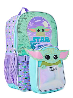 Wonder Nation Girls 17 Laptop Backpack with Lunch Bag 2-Piece Set, Pink Multi-Color Unicorn Queen