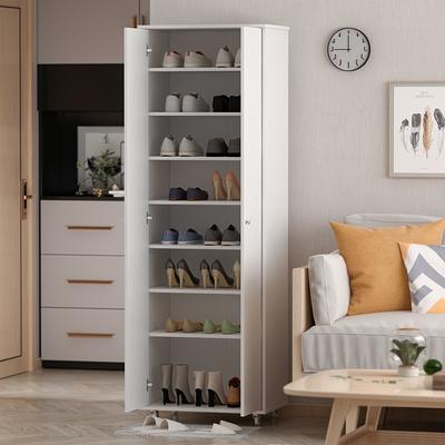 FUFU&GAGA 45.5-in H 3 Tier 14 Pair White Composite Shoe Cabinet in