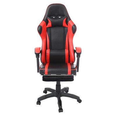 Ergonomic Gaming Chair with 4D Armrests, Headrest, & Lumbar Support Inbox Zero Upholstery Color: Black