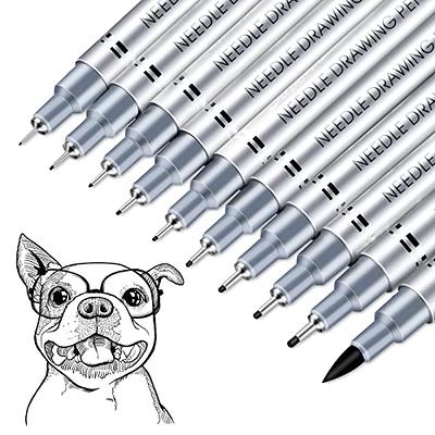 Brite Crown Drawing & Sketching Pens Set - 10 Fineliner Pens & Micro  Brush-tip Pen, 0.7 H 5.6 L 4.5 W - Dillons Food Stores