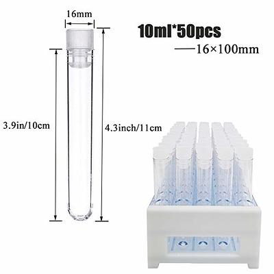 50 Pcs Test Tubes with Test Tube Rack 16x100mm (10ml) Plastic Test Tubes  with Caps for Scientific Experiments Party Decoration Liquid Storage Candy  Storage - Yahoo Shopping