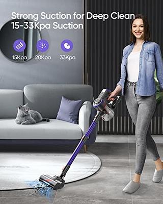 BuTure Cordless Vacuum Cleaner, 450W 33Kpa Stick Vacuum with Color Touch Display, Up to 55Mins, Rechargeable Cordless Vacuum for Hardwood Floor