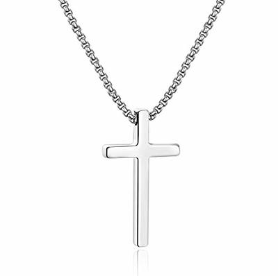  REVEMCN Black Silver Stainless Steel Dog Tag Cross Necklace for  Men Boys Featuring Lord's Prayer Bible Verse Cross Pendant with 20-24 Inch  Rope Chain, Inspirational Jewelry Gift for Boys and Men (