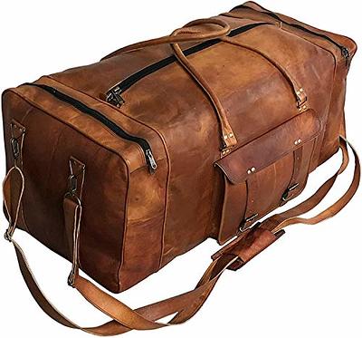 Leather Large 32 inch duffel bags for men holdall leather travel bag  overnight gym sports weekend bag