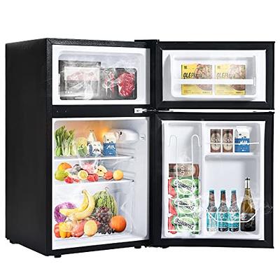 EUHOMY 3.2 Cu.Ft Mini Fridge with Freezer, Single Door Compact  Refrigerator, LED light, Adjustable Thermostat, Mini Refrigerator Energy  Saving, Mini