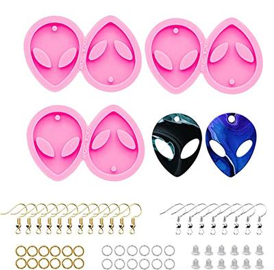 shining queen 103Pcs Alien Head Shape Resin Earring Mold Silicone