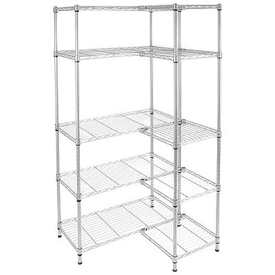 Bunpeony 4-Tier Foldable Metal Rack Storage Shelving Unit, Kitchen Shelf  with 3-Hooks ZMCT109 - The Home Depot