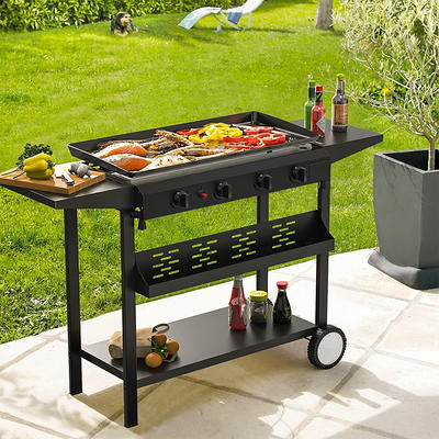 SUGIFT 3 Burner BBQ Propane Gas Grill, Stainless Steel 32,700 BTU Patio  Garden Barbecue Grill, Black