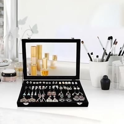 Acrylic Jewelry Box with 4 Drawers, Velvet Jewelry Organizer for