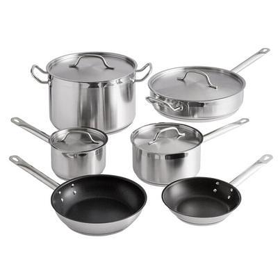 Vigor SS1 Series 14 Stainless Steel Fry Pan with Aluminum-Clad