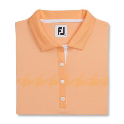 FootJoy Women's Cap Sleeve Houndstooth Print Golf Shirt in Melon