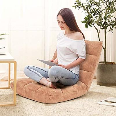 Floor Chair with Back Support, Folding Sofa Chair with Adjustable